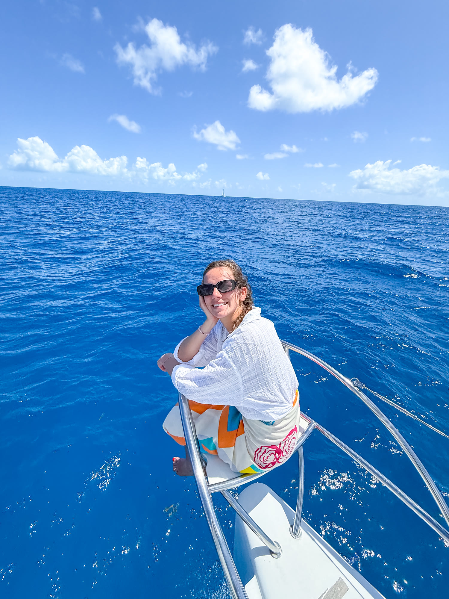 On the bow, deep blue
