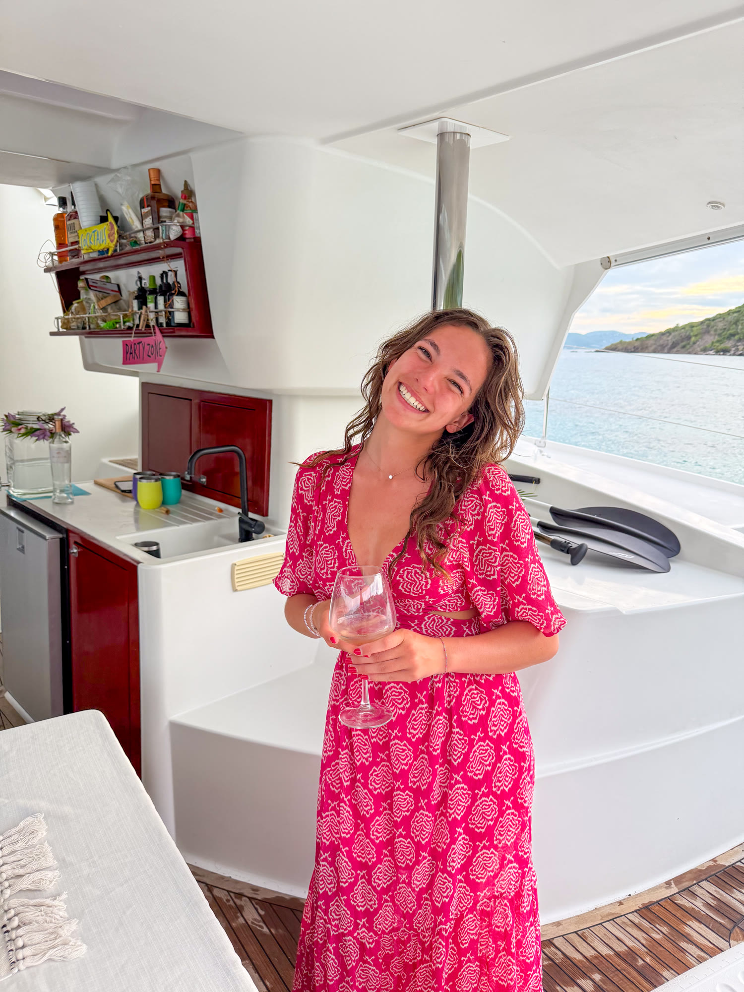 Sundowner in the galley
