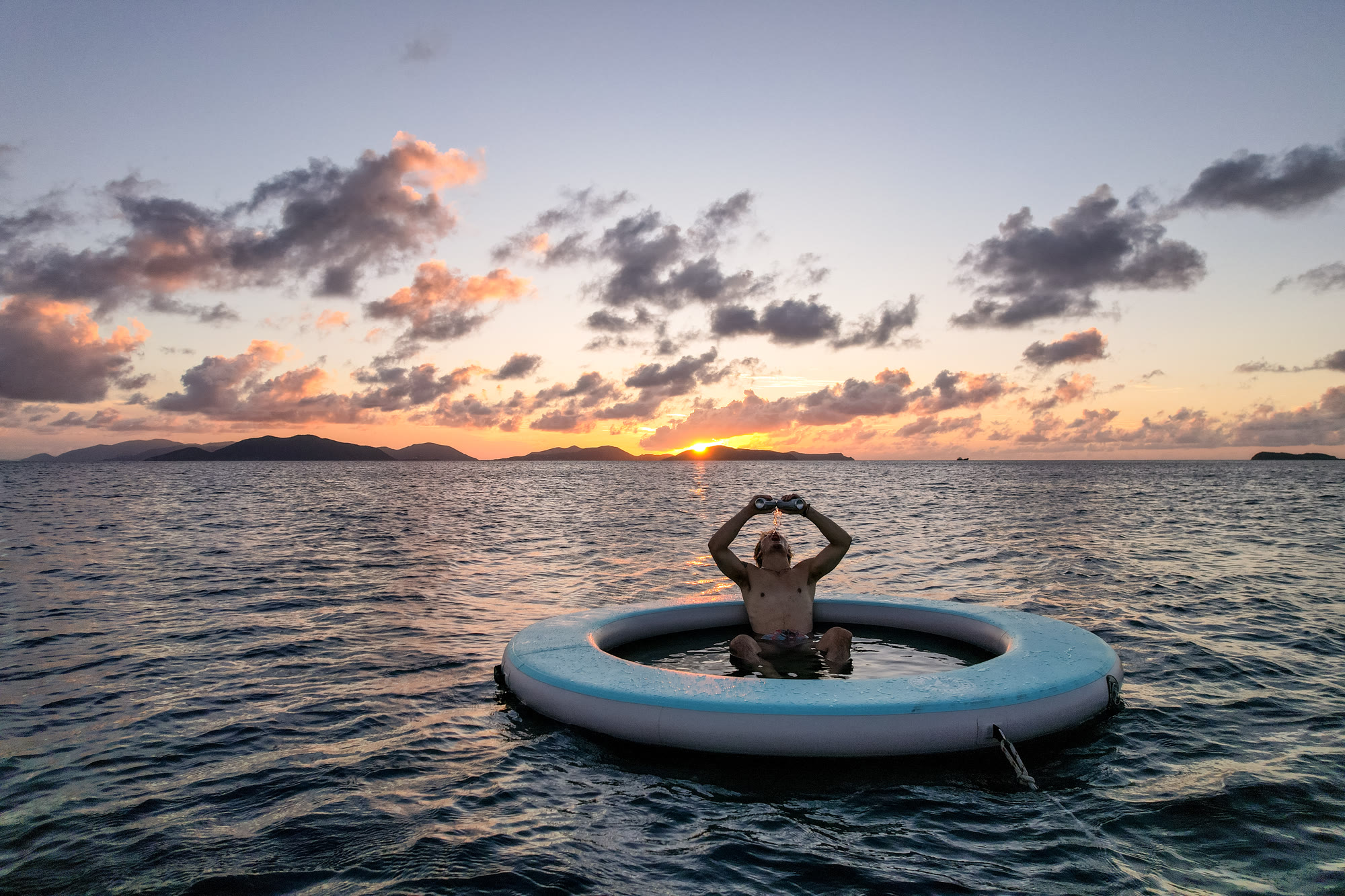 Float-hammock at sundown