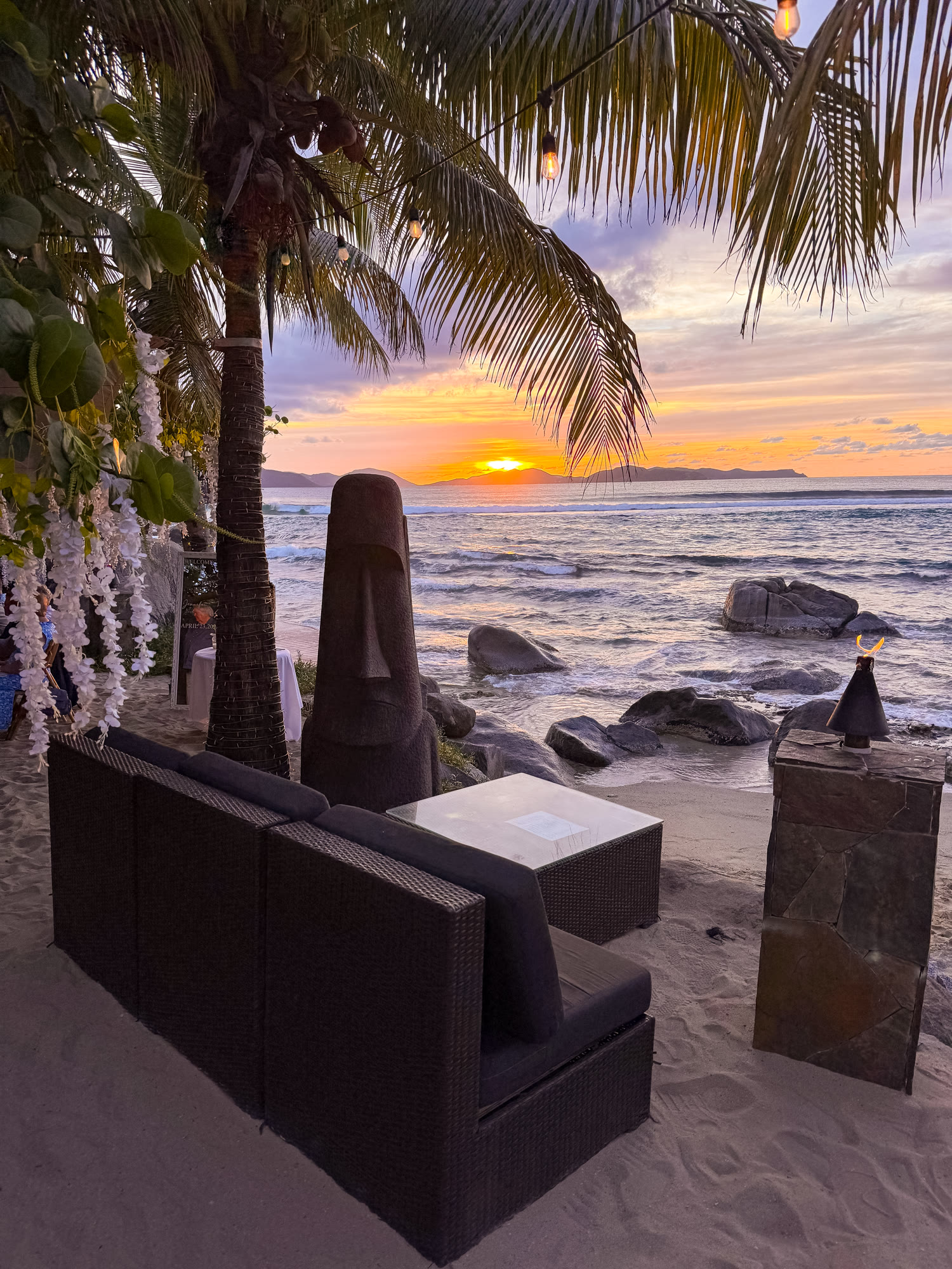 Tiki bar at dusk